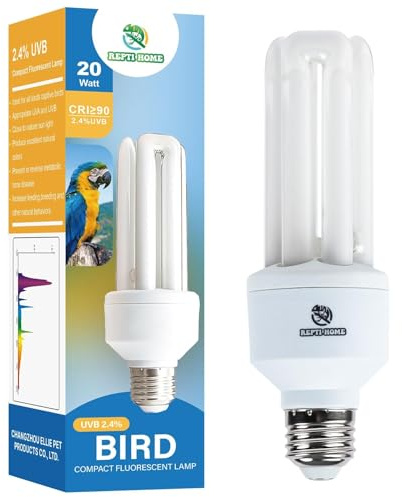 REPTI HOME 20W Vogellampe 2.4% UVB, E27 Kompakte UVA UVB lampe für Vögel, Papageien, verschiedene Vögel