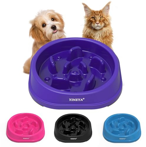 YINEYA Anti-Choking Slow Feeder Dog Bowls Small Size Dog, Slow Feeder Cat Bowl, Supplies and Puzzle for Pet