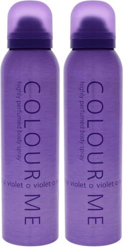 COLOUR ME Violet Perfume for Women. 150ml Body Spray, Luxury Fragrance - Womens Perfume, Long Lasting Fragrance for Women by Milton-Lloyd (Pack of 2)