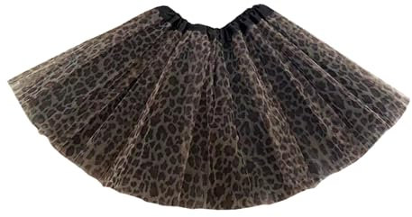 Leoparden Tüllrock Damen Sexy, Leo Tütü Damen Rock Kurz|Retro Leopardenmuster 50er Rockabilly Damen Petticoat Underrock Tüll Ballett Tanzen Hohe Taille Fancy für Karneval FaschingsKostüme