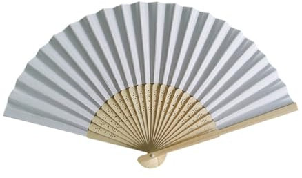 ZUWIJEQ 1x Handfächer, Weiß Handfächer, Fächer Weiß, Faltbare Fächer, Weiß Faltbar Papierfächer, Handfächer Fan Orientalischer Fan für Tanz Party, Hochzeit Geschenke, DIY Dekoration, Haus Dekorationen