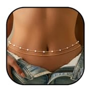 CharmBurst Cadenas Corporales Doradas de 14K Chapado, Diseño Boho Elegante, Ajustable, Resistente al Agua, Cadena de Cintura Adecuada para Playa, Bikini, Danza del Vientre para Mujeres