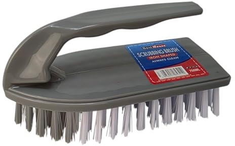 Best House | Plastic Scrubbing Brush | 1 Pc | Iron Shaped | Stiff Nylon Bristles | Durable Hard Synthetic Scrubbing Brush Hand Tools to Clean and Scrub Floors, Carpets, Kitchen, and Bathroom (1-PACK)