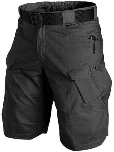 LDZYXY Pantaloncini Uomo da Lavoro Shorts da Lavoro con Tasche Leggeri Pantaloni Corti Elasticizzati Tattici Bermuda Cargo 2025 (A1-Nero, M)