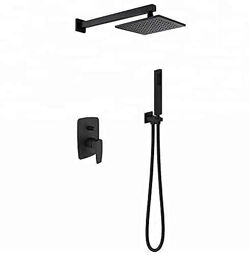 Handhållen duschhuvud kit inbyggt dusch badrum dusch set matt svart dusch set badrum duschhuvuden