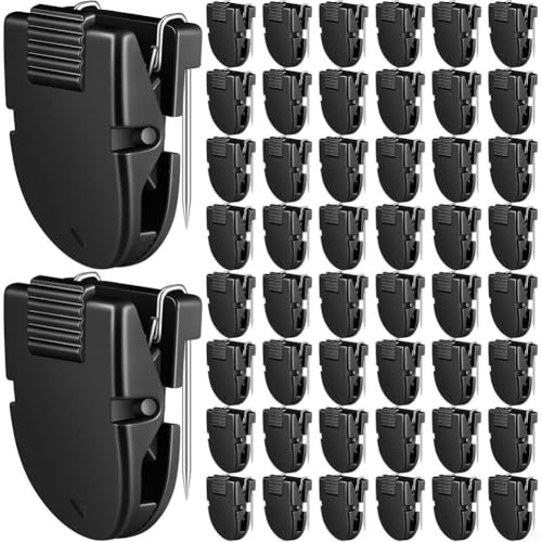 Lot de 50 pinces de séparation en plastique pour maintenir en toute sécurité les horaires et les rappels sur les murs en carton fin et les panneaux en tissu à la maison ou au travail (noir)