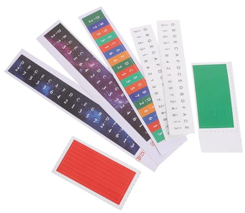 VICASKY Lot de 5 Autocollants d'apprentissage pour Piano à Pouces 17 Notes, Stickers Amovibles Colorés Adaptés aux Débutants et Sessions d'Exercices Musicales Plusieurs Styles