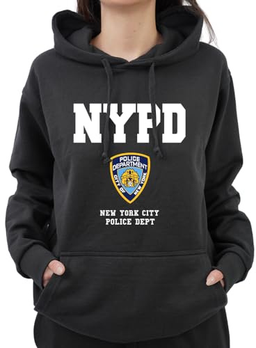 Graphic Impact Inspired NYPD New Yorker Police Sweat à capuche amusant (noir, XXL)