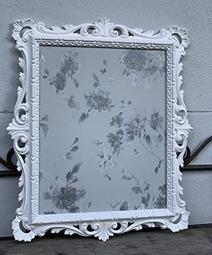 Hängande ram bildram barock vit matt med glas 43 x 37 cm ram fotoram 31 cm x 25 cm antik stil barockram prunram dekorativ ram C532 vit MATT bildram