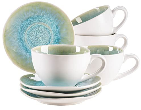 MÄSER Tassen-Set, Steinzeug FROZEN Grün, 8-teiliges Set