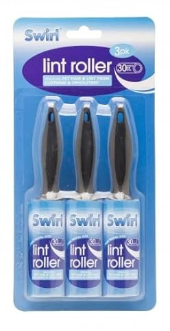 3x Lint Roller Removes Pet Hair Cat, Dog, Pet Fur, Dust, Dirt, Clothing & Upholstery, Easy to Use