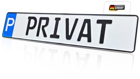 Parkplatzschild PRIVAT in KFZ-Standardgröße aus Aluminium | Reflektierend & UV-beständig | -40 bis +160°C | Made in Germany | Flexibel montierbar (P-PRIVAT, Schild)