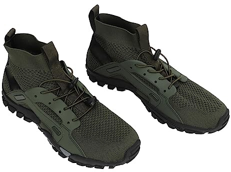 Fockety Chaussures de Wading pour Hommes, Chaussures de Randonnée Respirantes OD Green Safe pour Hommes pour la Pêche (43)
