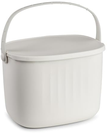 Industor® Biomülleimer Küche aus Silikon - 5L Komposteimer für Biomüll - Bio Mülleimer klein mit Deckel - Ästhetisch und Geruchsdicht - Kein Abfallsack Mülleimer Küche