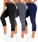 TNNZEET 3er Pack Capri Leggings Damen 3/4 für Sport, 7/8 Leggins High Waist Hose Sporthose für Gym Yoga(Schwarz/Dunkelgrau/Marineblau,XXL)
