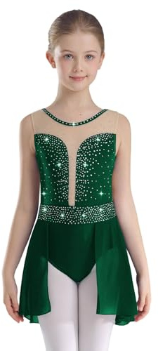 YOOJIA Vestido De Danza Lírica para Niñas Maillot Gimnasia Rítmica Leotardo con Falda Tul Ropa De Baile Traje De Competencia De La Actuación