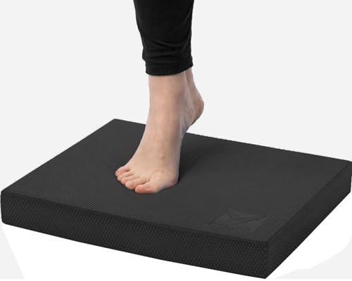 Xn8 Sports Exercise Balance Pads Non-Slip – Perfect for Physical Therapy, Yoga, Stability Training, Rehabilitation, and Core Workouts – Durable, Soft, and Comfortable Fitness Mat (XL,Black)