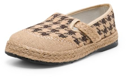 Alexis Leroy Alpargatas Original de Lona para Mujer Zapatos de Mujer de Lino Plaid Marrón 38 EU