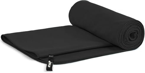 Microfibre Towel, Gym Towel Lightweight & Quick Dry, Super Absorbent Compact Swimming and Beach Towel for Sports Gym Beach Camping Yoga Swimming Hiking (Black, 40×60cm)