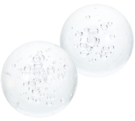 Milisten Bolas De Cristal Decorativas 4 Cm para Fuente Interior y Peceras, Esferas Transparentes Burbujas, Accesorio Feng Shui para Decoración De Escritorio y Jardín, Paquete De 2 Unidades