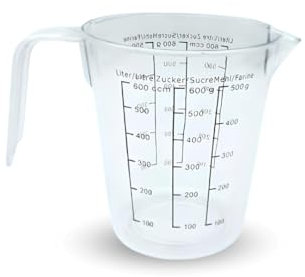 PARENCE.- Doseur en Plastique 600 ml avec Poignée - Graduations Litre