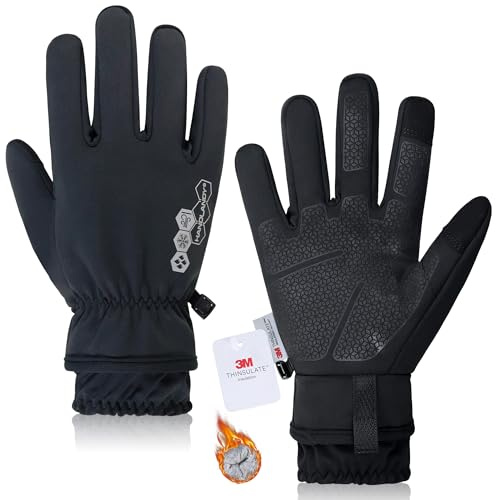 HANDLANDY HLDD Waterproof & Windproof Winter Gloves for Men Women, Touchscreen 3M Thinsulate Thermal Work Gloves for Cold Weather, Warm Ski Snowboard Running Glove