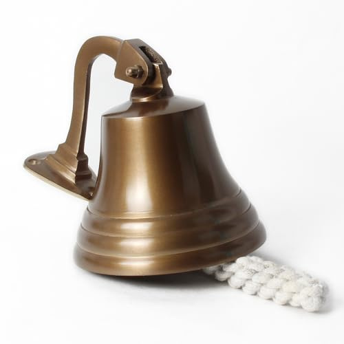 Wall Mounted Hanging Nautical Ship Bell 5 – Antique Brass Marine Dinner Bell for Indoor & Outdoor Use