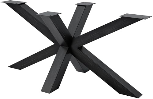 CLP Gambe per Tavolo in Metallo Nero Harlan, Struttura del Tavolo Verniciata a Polvere, particolarmente Stabile Fino a 300 kg, Colore:Nero Industriale, Dimensione:150x78x71 cm