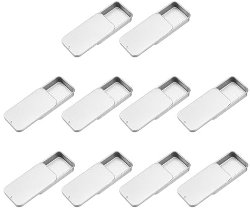 QUARKZMAN 10 Piezas De Latas Con Tapa Corrediza 2.4x1.3x0.4 Plata Mate