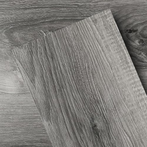 GreenFullHouse Self Adhesive Floor Tiles | Wood Effect Vinyl Floor Plank | Vinyl Flooring | Waterproof for Kitchen Bathroom Living Room, 36 Pieces | 5.02㎡, 6 x 36 inches, Grey Wood