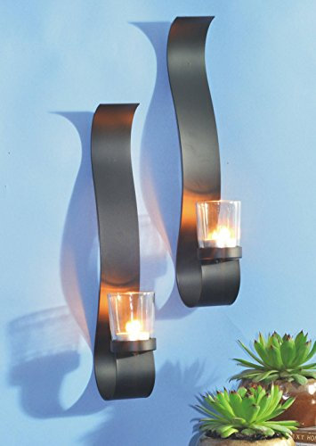 Set decorativo di 2 portacandele da parete per candeline in metallo