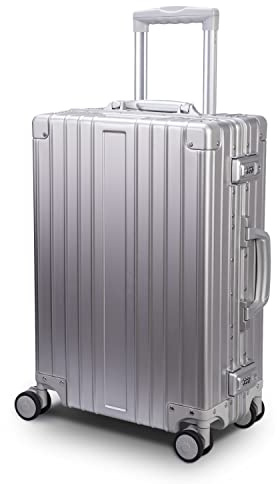 TRAVELKING Herren Multi-größe tragen sie alle Aluminium Hard Shell gepäck Fall auf Spinner Koffer 20 Silber