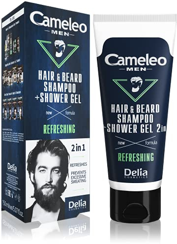 Cameleo Per uomini – Detersivo per capelli e gel doccia – 2 in 1 – Corpo e capelli puliti e freschi – Pelle morbida, riduce al minimo la sudorazione – Pelle e cuoio capelluto curati – 150 ml