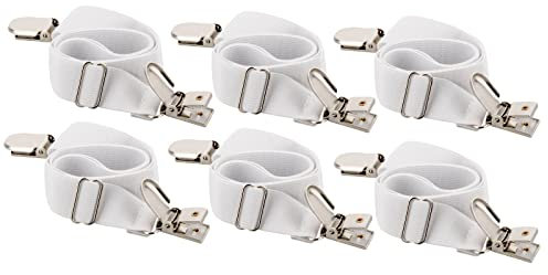 DESERMO elastischer Betttuchspanner mit Metallclips | Hochwertiger Spanner für Bettlaken | Betttuchspanner verstellbar 120cm Länge | Stabiler Bettlakenspanner Kreuz & quer einsetzbar