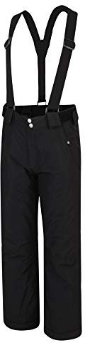 Dare 2b Kinder Motive Pant Waterproof Breathable High Loft Insulated Ski Snowboard Salopette Trousers with Integrated Snow Gaiters and Reflective Detail Lifthose, Schwarz, 11-12