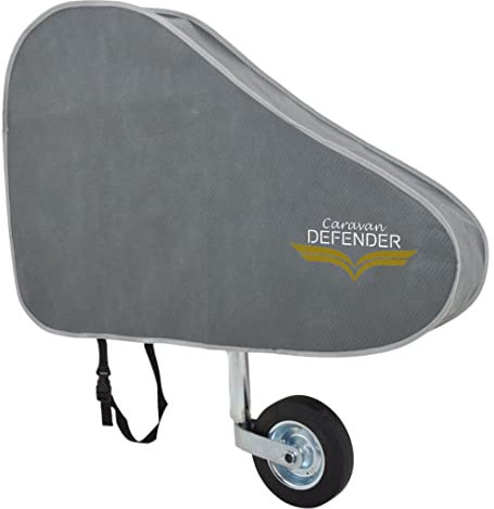 Caravan Defender Tow Hitch Cover | Universal Waterproof Trailer Hitch Protector with Strap – Towing Accessory for Caravans and Trailers (Light/Silver Trim)