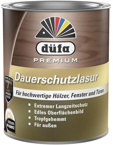 düfa Premium Dauerschutzlasur EBENHOLZ 750 ml Lasur Holz-Schutzlasur │ Extremer UV-Schutz │ Langzeit-Allwetterschutz