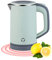 Woolala 0.8L Small Electric Kettle, 600W Fast Boil Stainless Steel Portable Travel Kettle for Boiling Water Double-wall Tea Kettle, Auto-off Dry Protection
