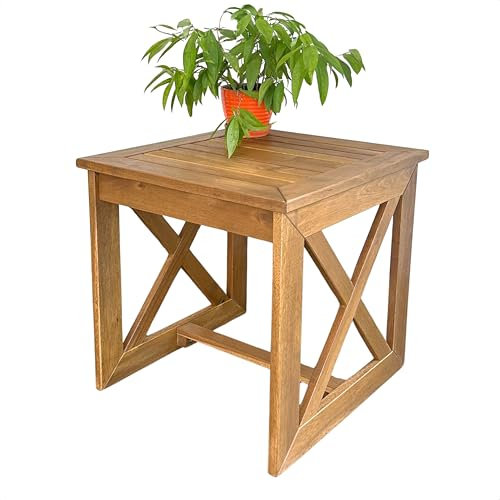 ARROWSTONE Tavolino da salotto, comodino in 100% legno di acacia, comodino stretto, tavolini da caffè in legno da 40,6 cm, tavolini piccoli per ingresso, soggiorno, giardino, piscina, esterno