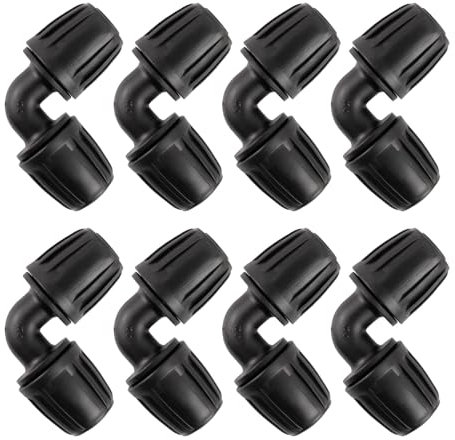 CINEMON Micro-Drip-System L-Stück 20 mm (3/4 Zoll): Rohrverbinder für die Richtungsänderung des 20 mm Verlegerohre, werkzeuglose Montage, wiederverwendbar (8 Stück)