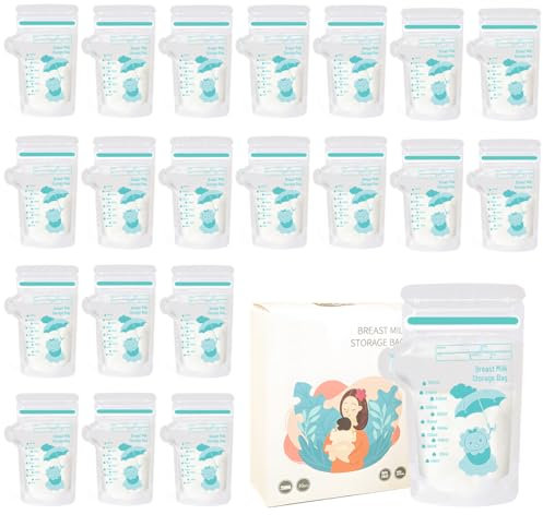 JRYXDS Muttermilchbeutel, 30 Stück vorsterilisierte Aufbewahrungsbeutel, Muttermilch Aufbewahrungsbeutel, 250 ml Milchgefrierbeutel, Frischhaltebeutel mit Leiter, Doppelreißverschluss