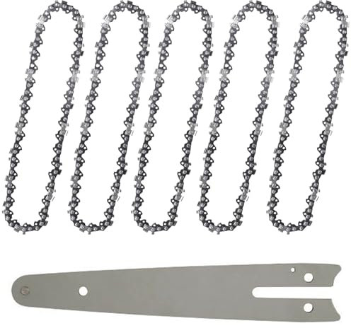 BRIOTA 6 Inch Mini Chainsaw Chain Replacement 5 Pack, 043 Gauge, 1/4 LP Pitch Chainsaw Blade with 37 Drive Links Compatible with All 6 Mini Chainsaws