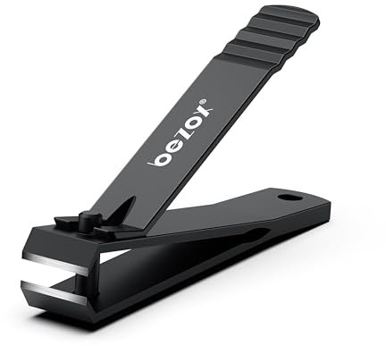 BEZOX Tagliaunghie a lama dritta resistente per unghie spesse, tagliaunghie professionali in acciaio inox, tagliaunghie spesse e larghe