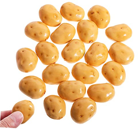 POPETPOP Kit de Légumes Artificiels 20 Mini Pommes de Terre en Écume Légères et Réalistes, pour Décoration, Accessoires Photo et Fêtes