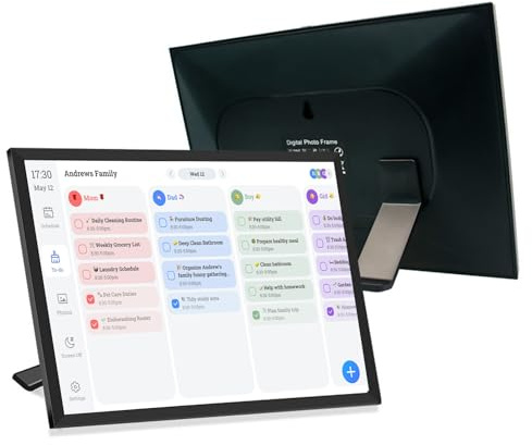 Denash 10.1in Calendario Digital Inteligente y Planificador HD Touchsid Smart Calendar con Planes de Comidas de Tareas, Oficina Familiar, Apoyo para, Calendario, Cozi, Yahoo