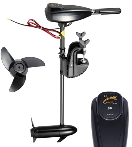 Motore elettrico 80LBS da 12 V, motore fuoribordo elettrico da 800 W, con forza di trazione di 1850 kg, 5 marce in avanti e 3 retromarce, altezza regolabile, con indicatore della batteria