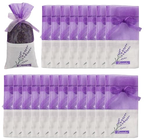 Lot de 20 Sacs vides Violets à la Lavande pour armoires, désodorisants, Pot-pourri, Sacs de Rangement parfumés répulsifs pour Placard, Chaussures de Voiture