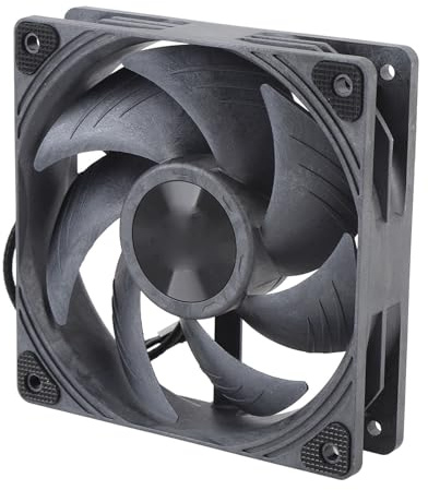 Fabater Ventilador con Caja de Rodamiento de Bolas Doble, Ventilador de Refrigeración Silencioso, Ajuste de 3 Engranajes, Refrigeración del Chasis de 3000RPM para Carcasa de PC, Trabajo o Juegos Negro