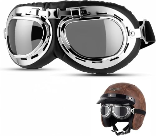 Dexpally Pilotglasögon, motorcykelglasögon, retro pilotglasögon för kvinnor och män, motorcykelglasögon för glasögonhållare, klar sikt, män crossglasögon motocrossglasögon