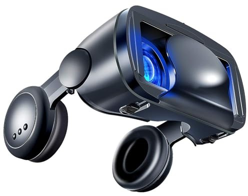 Visore per Realtà Virtuale 3D, Visore VR Anti Luce Blu, Qualità Audio Eccezionale, Protezione per Gli Occhi Dai Raggi Blu-Ray, Leggero E Compatto, per Smartphone Android 5-7 Pollici,Black